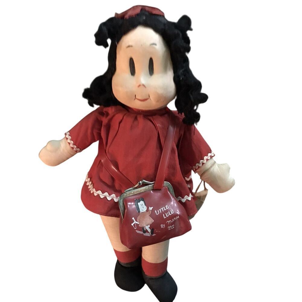 Vintage Little Lulu 1940s By Georgene Novelties Plush Doll